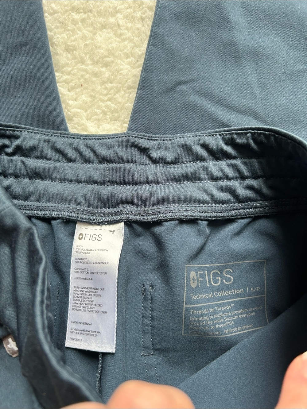 Figs Navy Blue Jogger Scrub Medical Pants - Picture 3 of 5